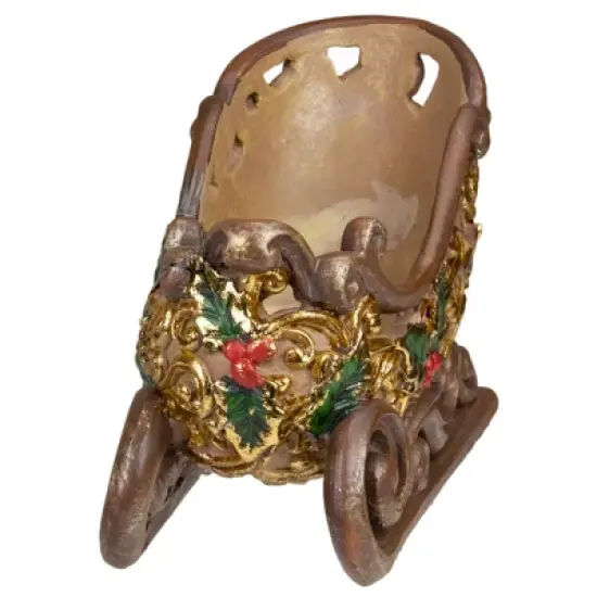 Northlight 8.75" Brown and Gold Sleigh Tabletop Christmas Decoration image {1}