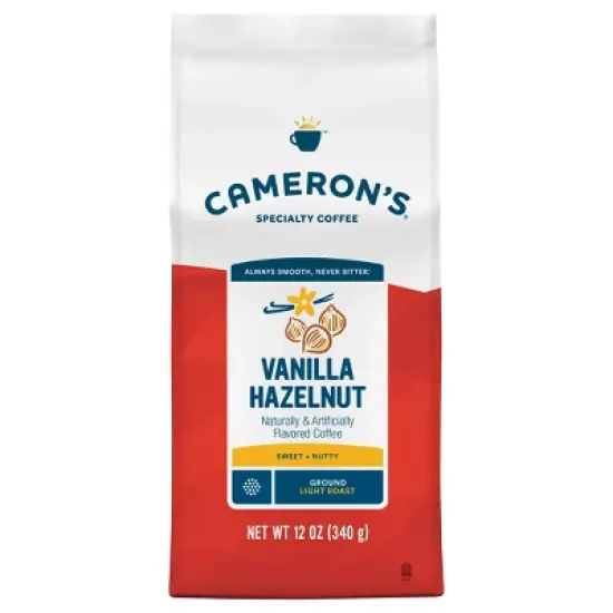 Cameron's Vanilla Hazelnut Light Roast Ground Coffee image {9}