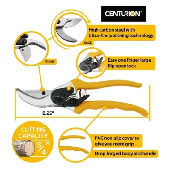 CENTURION 1222 3 Piece Lopper, Hedge Shear, and Pruner Tree Branch and Bush Cutting Combo Set with an Ergonomic Design and Comfortable Grip image {4}