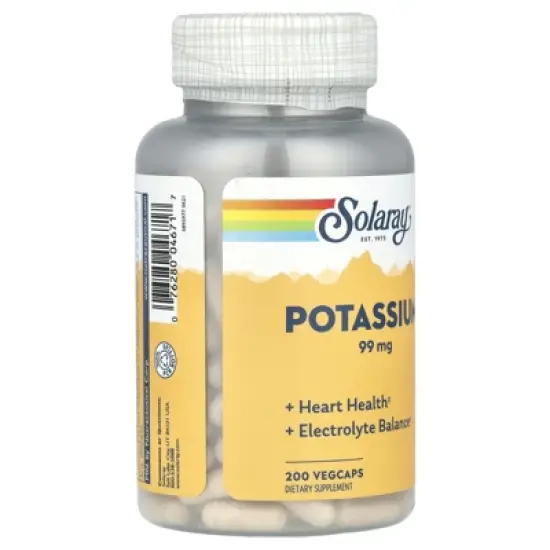 Solaray Potassium, 99 mg, 200 VegCaps image {3}