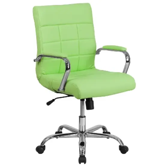 Flash Furniture Mid-Back Vinyl Executive Swivel Office Chair with Chrome Base and Arms image {10}