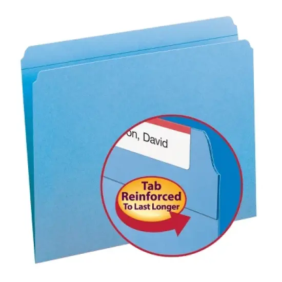 Smead File Folder, Reinforced Straight-Cut Tab, Letter Size, 100 per Box image {4}