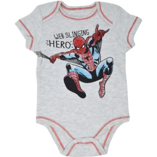 Marvel Avengers Spider-Man 5 Pack Short Sleeve Bodysuits Newborn to Infant image {1}