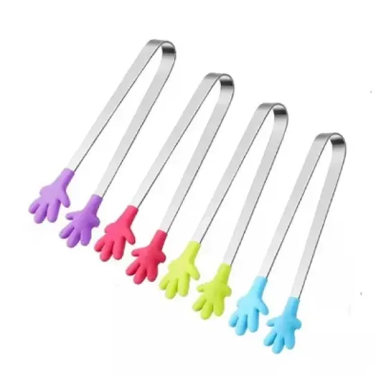 Kitcheniva 5" Silicone Mini Tongs Set 4 Pcs image {2}