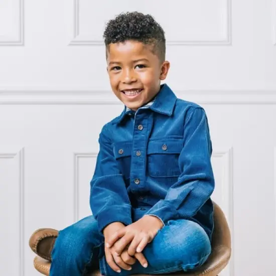 Hope & Henry Boys' Long Sleeve Corduroy Button Down Shirt with Flap Pockets, Kids image {3}