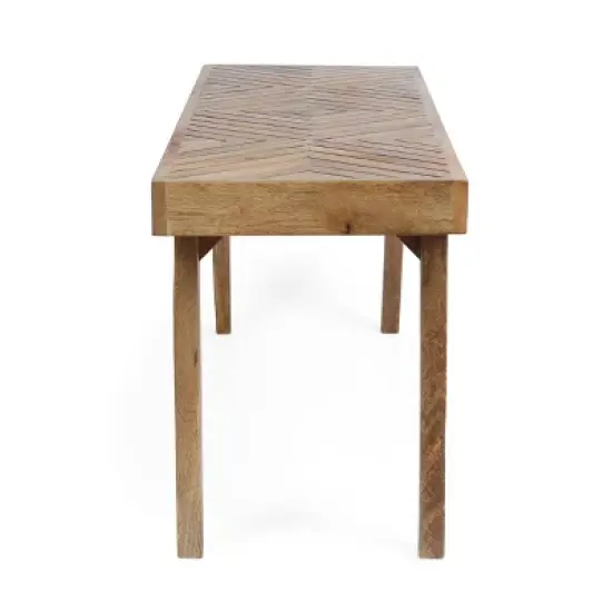Fircrest Handcrafted Boho Mango Wood Bench Natural - Christopher Knight Home image {2}