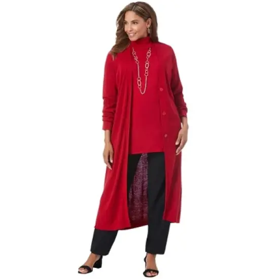 Jessica London Women&rsquo;s Plus Size Fine Gauge Duster Cardigan image {3}