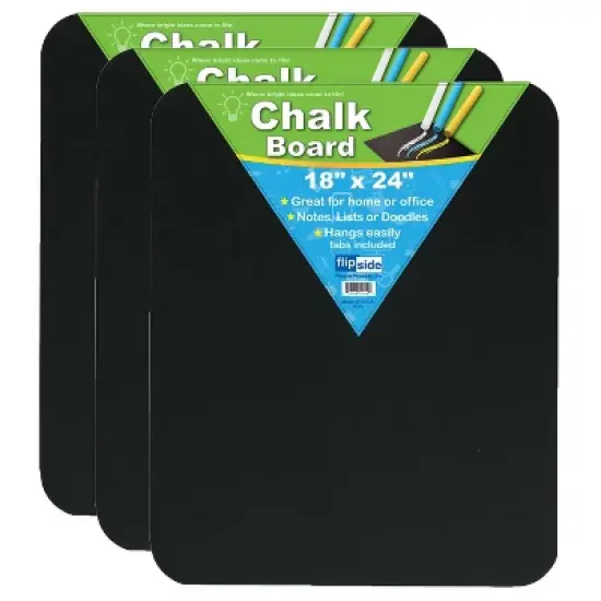 Flipside Products Chalk Board, Black, 18" x 24", Pack of 3 image {5}