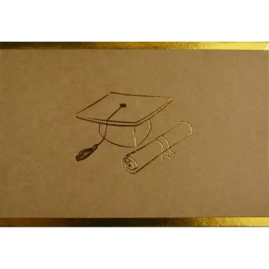50ct Grad-itude Gold Foil Thank You Note Card & Envelopes: Great Papers! Multicolor Scroll Design, All Occasions, 5"x3.625" image {1}