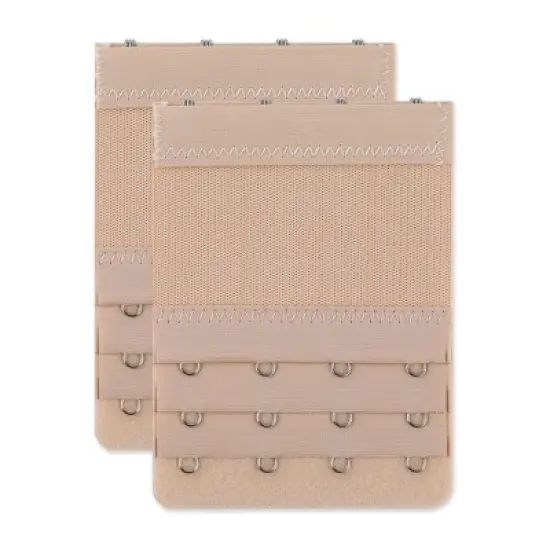 Allegra K 2pcs Bra Strap Extenders Set 3 Rows 2 Hooks/3 Hooks/4 Hooks Elastic Bra Hook Extensions image {8}