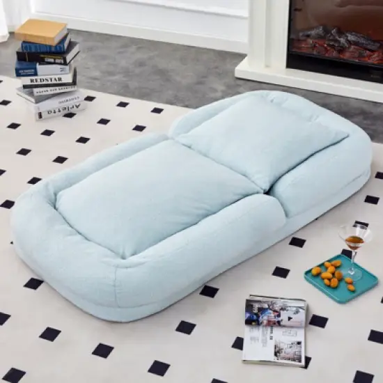 Folding Sofa Chair with 5 Adjustable Positions Plush Floor Lounge Chair for Gaming, Meditation, and Relaxation image {3}