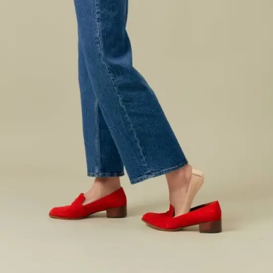 Peds Women's Cushion Heel 2pk Liner Socks - Beige Nude 5-10: No Show, Hidden Gel Grip, Stretch Knit image {5}