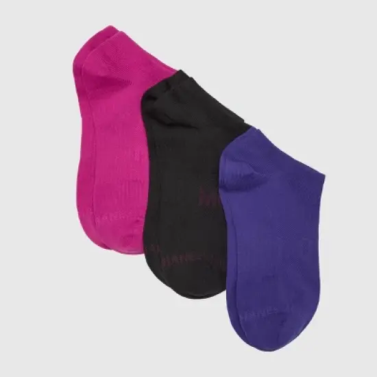 Hanes Women's Moves Premium Seamless Stretch 3pk No Show Socks - Assorted Color 5-9: Midweight Knit, Arch Support image {3}