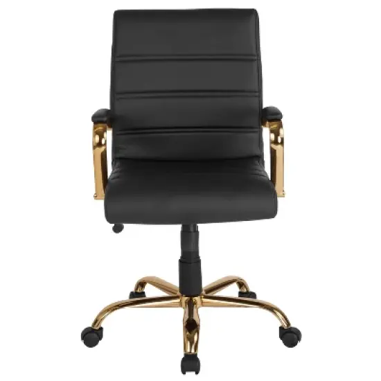 Flash Furniture Mid-Back Executive Swivel Office Chair with Metal Frame and Arms image {8}