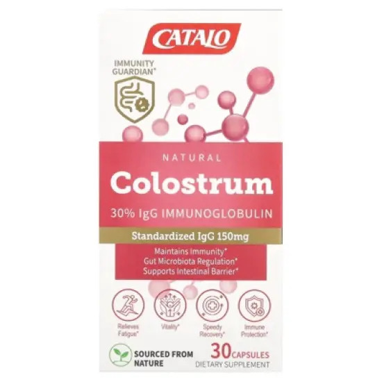 CATALO Natural Colostrum 30% IgG Immunoglobulin, 30 Capsules (500 mg Per Capsule) image {4}