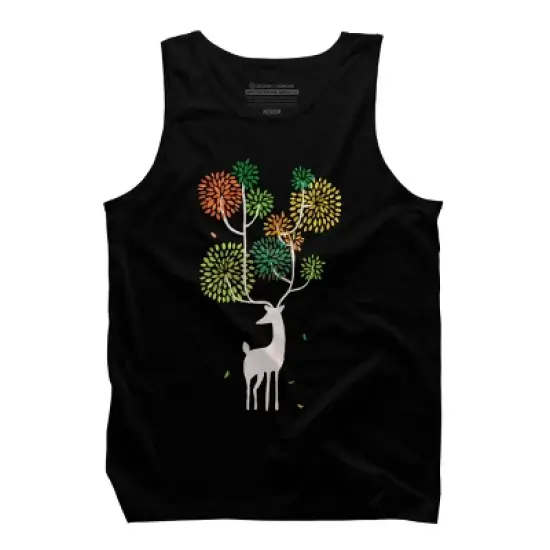 Men's Design By Humans Mystical Color Horns White Deer By radiomode Tank Top image {2}