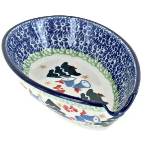 Blue Rose Polish Pottery 381 Ceramika Artystyczna Small Spoon Rest image {24}