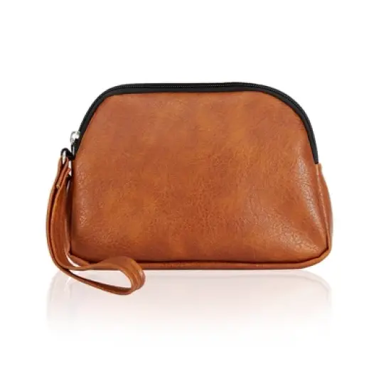 Hannah & Sophia Soho Large Traverse Baby Diaper Bag Backpack in Cognac, Water Resistant Changing Pad & Mini Mom Tote Included, Brown image {14}