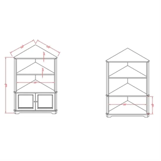 Cassidy Multi-Storage Wood Corner Bookshelf in Espresso - Furniture of America image {2}