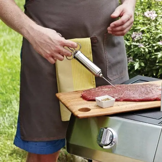 6pc Injector Set - Outset: Stainless Steel Meat Marinade Syringe, Dishwasher-Safe, BBQ Tool image {4}