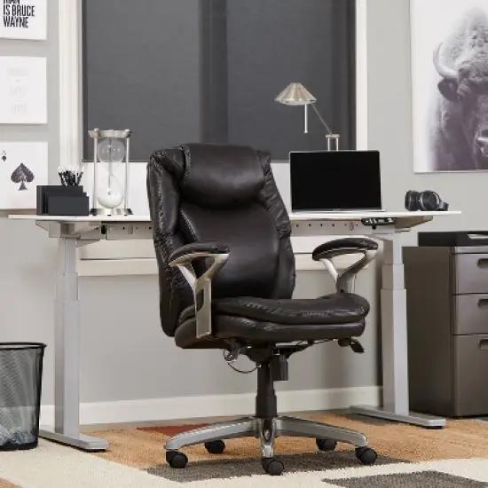 AIR Health & Wellness Managers Chair Black Leather - Serta image {1}