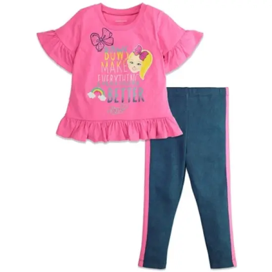 JoJo Siwa Girls Crossover T-Shirt and Leggings Outfit Set Little Kid to Big Kid  image {4}