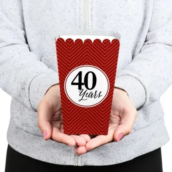 Big Dot of Happiness We Still Do - Ruby - 40th Wedding Anniversary Party Favors Popcorn Treat Boxes - Set of 12 image {3}