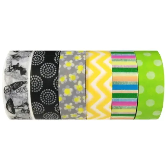 Wrapables Japanese Washi Masking Tape Collection, Premium Value Pack (Set of 6) image {35}