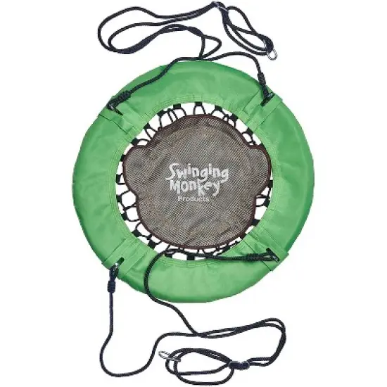 Swinging Monkey Giant 30 Inch Diameter 400 Pound Weight Capacity Weatherproof Outdoor Bungee Tree Saucer Swing, Green image {2}