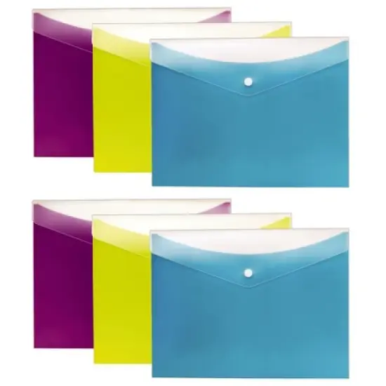 Pendaflex&reg; Dual Pocket Snap Poly Envelope, Letter Size, 3 Per Pack, 2 Packs image {3}