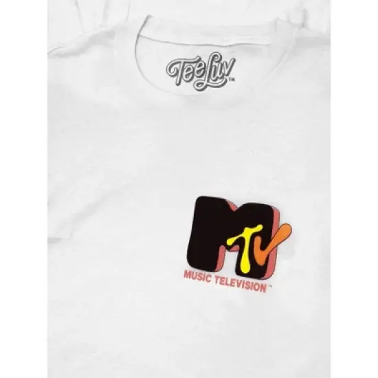 Tee Luv MTV 80s Logo Front/Back Print T-Shirt - White XX-Large image {1}