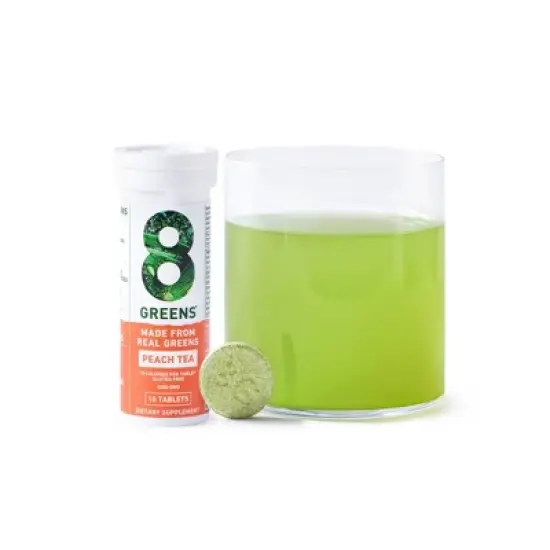 8Greens Effervescent Tablets Dietary Supplement - Peach Tea - 10ct image {4}