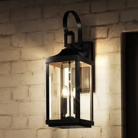 Urban Ambiance Luxury Transitional Outdoor Wall Sconce 21.75''H x 7''W,  Midnight Black Finish,  Calderdale Collection, UHP1403 image {1}