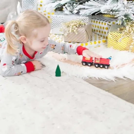 Melissa & Doug Deluxe Wooden Railway Train Set (130+pc) image {4}