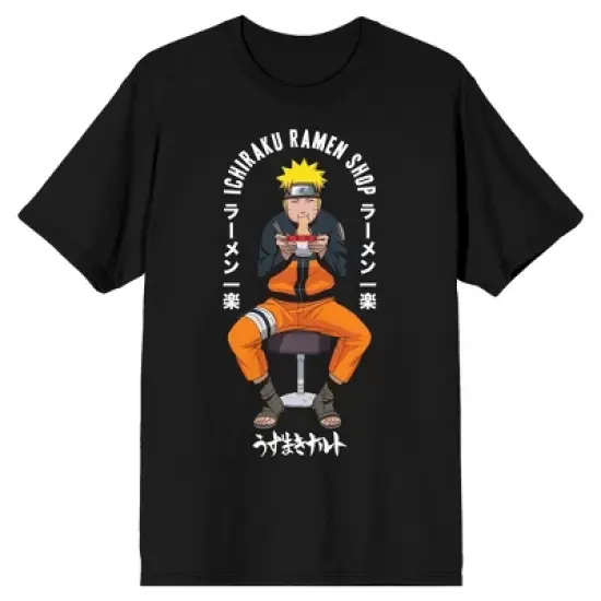Naruto Shippuden Anime Cartoon Ichiraku Ramen Men's Black Shirt image {5}
