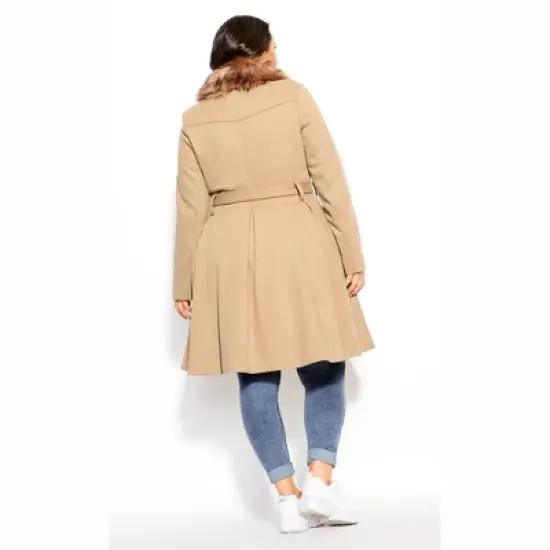 Women's Plus Size Blushing Belle Coat - taupe | CITY CHIC image {1}