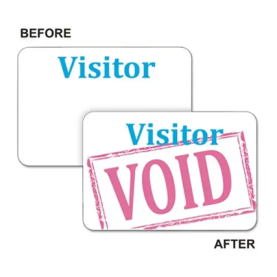 C-Line Time&rsquo;s Up! Self-Expiring Visitor Badges, One-Day Badge, 3 x 2, White, 100/Box image {5}