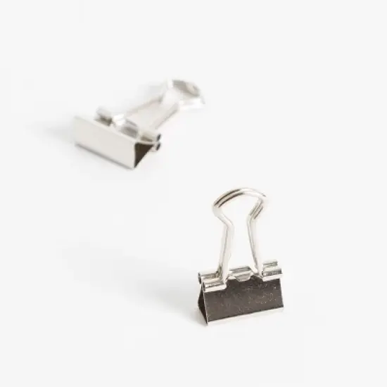 U Brands 60ct Mini Binder Clips Silver: Small Office Clips, Steel Fasteners, Stationery Supplies image {3}