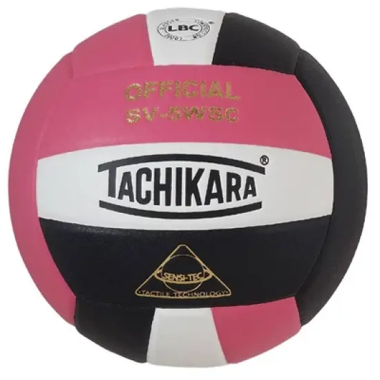 Tachikara PKWB Indoor Sensi Tec Composite Competition Volleyball - Pink/White/Black image {1}