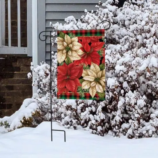Briarwood Lane Garden Flag 12x18 For Outdoor Christmas Poinsettia For Christmas Garden Flag Flags For Outside image {3}