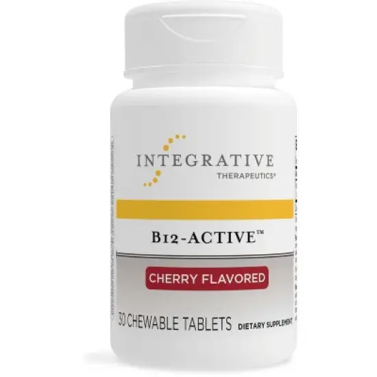 Integrative Therapeutics B-12 Active, Vitamin B12, Supports Nerve Function*, Cherry Flavored, 30 Chewable Tablets image {7}