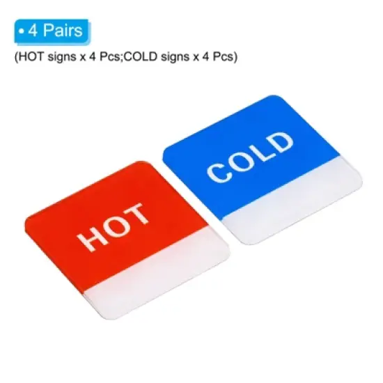 Unique Bargains Acrylic Self-Adhesive Decor Bathroom Self Stick Hot/Cold Water Label image {2}