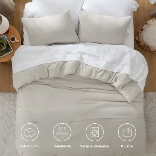 Bedsure Comforter Set &ndash; Soft & Warm Imitation Washed Cotton Bedding for All Seasons image {3}