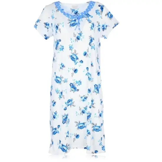 JEFFRICO Womens Nightgowns Short Sleeve Sleepwear Soft Pajama Dress Nightshirts image {11}