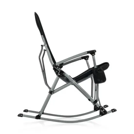MLB Texas Rangers Outdoor Rocking Camp Chair - Black image {3}