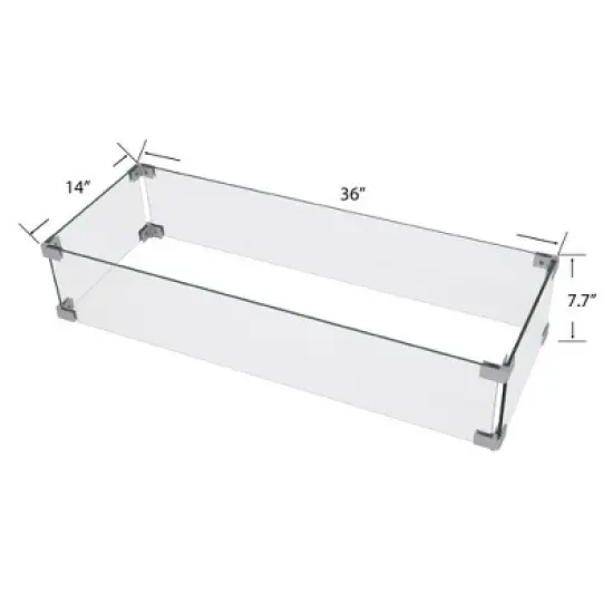 Sol Living Fire Pit Table Tempered Glass Heavy Duty Firepit Accessory Wind Screen, Clear image {4}