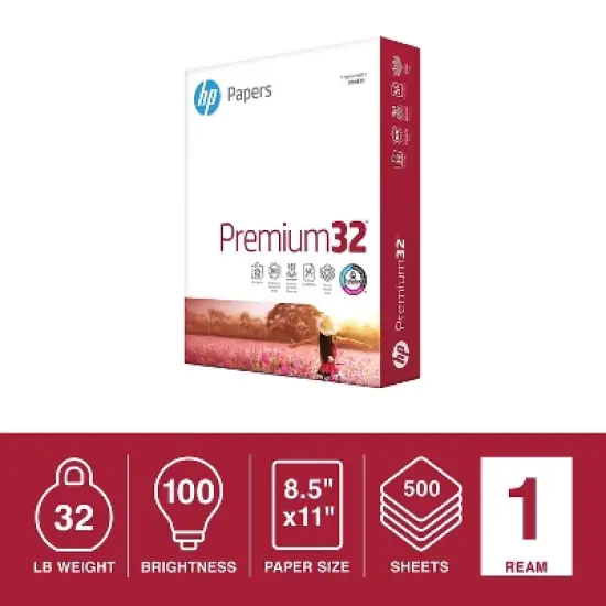 Hp Premium Choice LaserJet Paper 98 Brightness 32lb 8-1/2x11 White 500 Shts/Rm 113100 image {1}