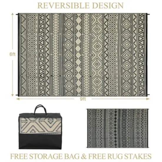 Outdoor Rugs Waterproof Plastic Straw Rug for Patio image {5}