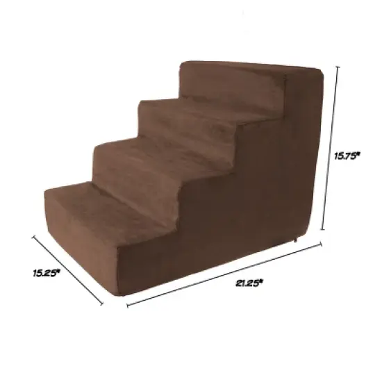 Pet Adobe High Density Foam Stairs for Pets - Brown image {2}
