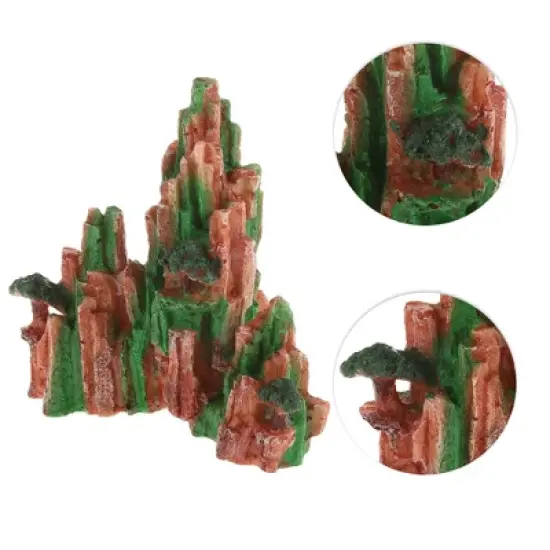 Unique Bargains 1pcs Aquarium Landscape Mountain, Artificial Aquatic Rock Stone for Fish Tank Terrarium Decoration, 6.02" image {2}